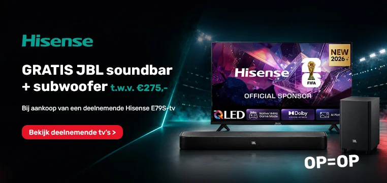 Hisense-actie — Gratis JBL soundbar + subwoofer