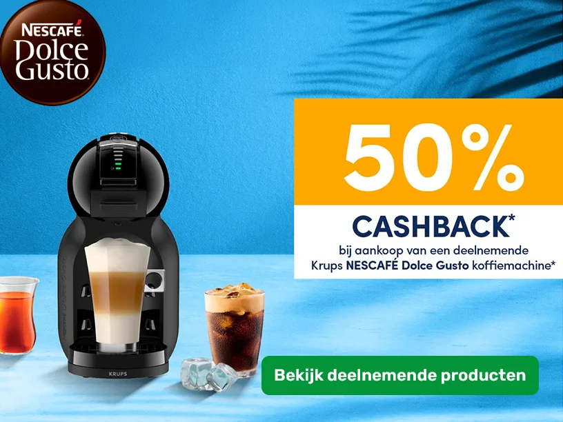 NESCAFÉ Dolce Gusto: 50% cashback bij aankoop van een deelnemende Krups koffiemachine