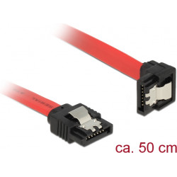 Delock 83979 SATA 6 Gb/s Kabel recht naar beneden haaks 50cm rood