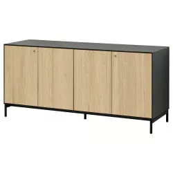 BOASTAD Buffetkast - zwart/eikenfineer 161x52x75 cm