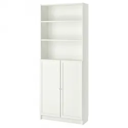 BILLY / OXBERG Boekenkast met deuren - wit 80x30x202 cm