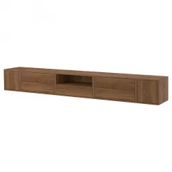 EKET Mediameubel, combinatie - bruin walnootpatroon/met deuren 280x35x35 cm