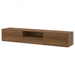 EKET Mediameubel, combinatie - bruin walnootpatroon 210x35x35 cm