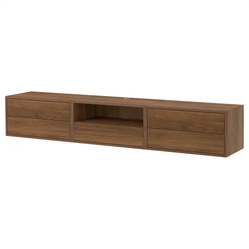 EKET Mediameubel, combinatie - bruin walnootpatroon 210x35x35 cm