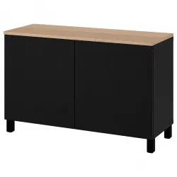 BESTÅ Opberger met deuren - zwartbruin/Lappviken/Stubbarp zwartbruin 120x42x76 cm