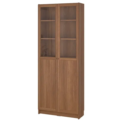 BILLY / OXBERG Boekenkast paneel-/vitrinedeuren 80x30x202 cm