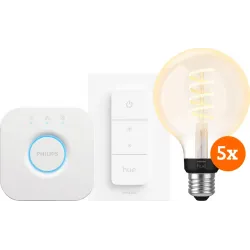 Philips Hue Filament White Ambiance Globe 5-Pack Startpakket