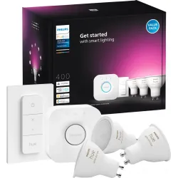 Philips Hue White and Color GU10 Starter Pack - 3 lampen + Bridge + Dimmer