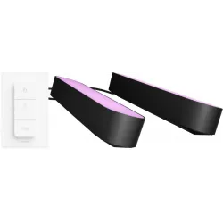 Philips Hue Play Lichtbalk White and Color Zwart 2-pack + Philips Hue draadloze Dimmer
