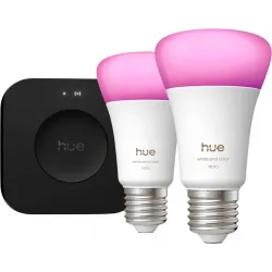 Philips Hue White and Color Starter Pack E27 1100lm 2-pack + Bridge Pro