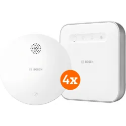 Bosch Draadloze Rookmelder 4-Pack + Bosch Smart Home Controller