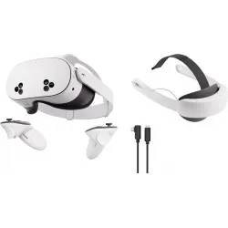Meta Quest 3S 128GB + BlueBuilt PC Link Cable + Elite Strap met batterij