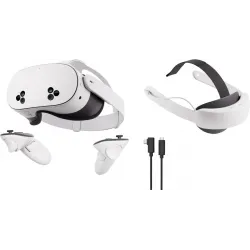 Meta Quest 3S 256GB + BlueBuilt PC Link Cable + Elite Strap met batterij