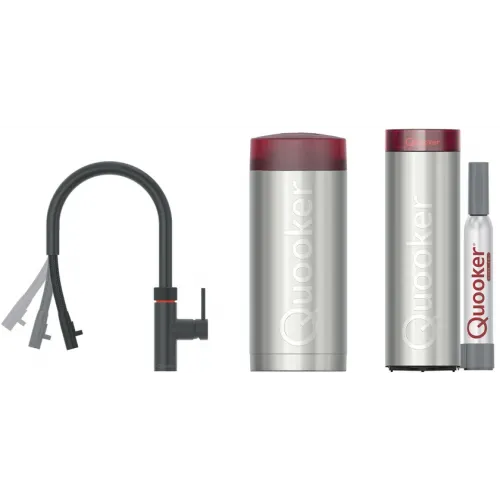 Quooker COMBI+ & Quooker Flex Round Zwart & Quooker CUBE