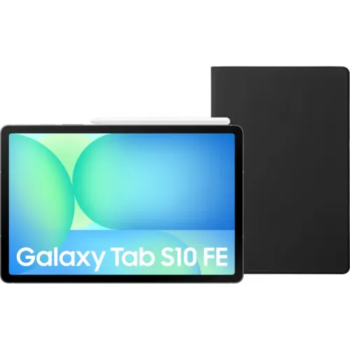 Samsung Galaxy Tab S10 FE 10,9 inch 256GB Wifi Grijs + BlueBuilt Book Case Zwart