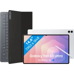 Samsung Galaxy Tab S11 Ultra 14,6 inch 512GB Wifi Zilver + Toetsenbord Hoes QWERTY