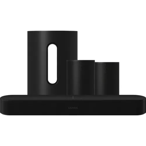 Sonos Beam Gen 2 Zwart + 2x Era 100 Zwart + Sub Mini Zwart